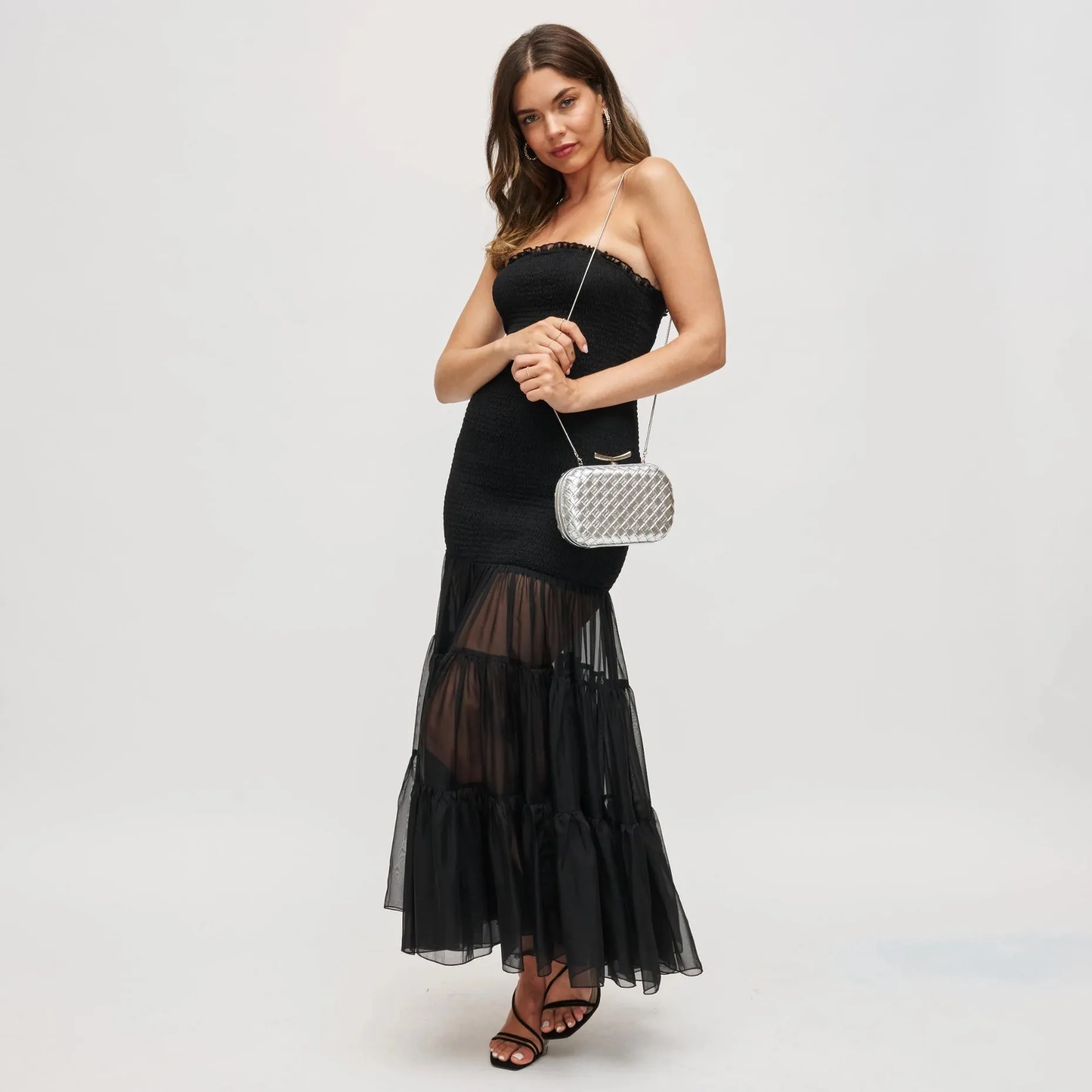 Allison Woven Clutch, Silver sold by Madison Boutique product image thumbnail 4