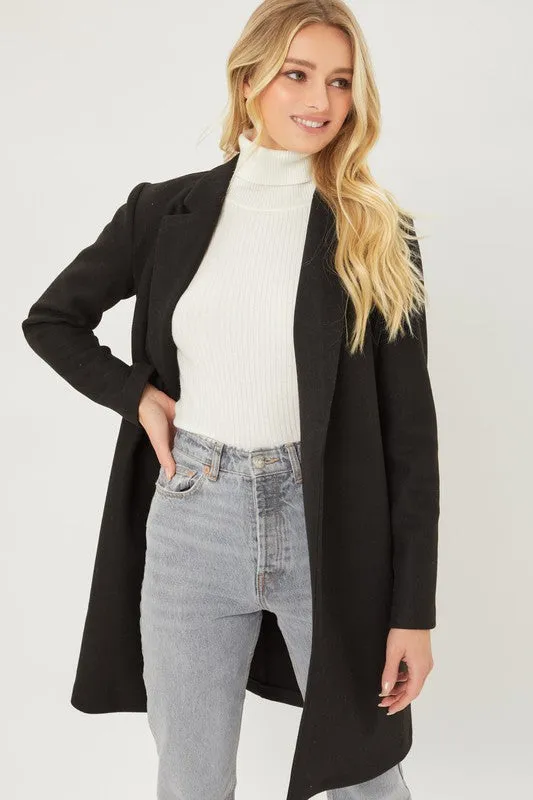 Eddie Streamline Coat, Black sold by Madison Boutique