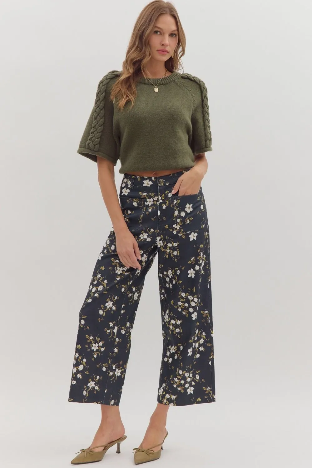 Covina Floral Wide Leg Pants sold by Madison Boutique product image thumbnail 2