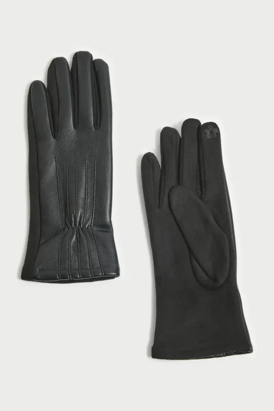Pinched Seam Faux Leather Gloves sold by Madison Boutique