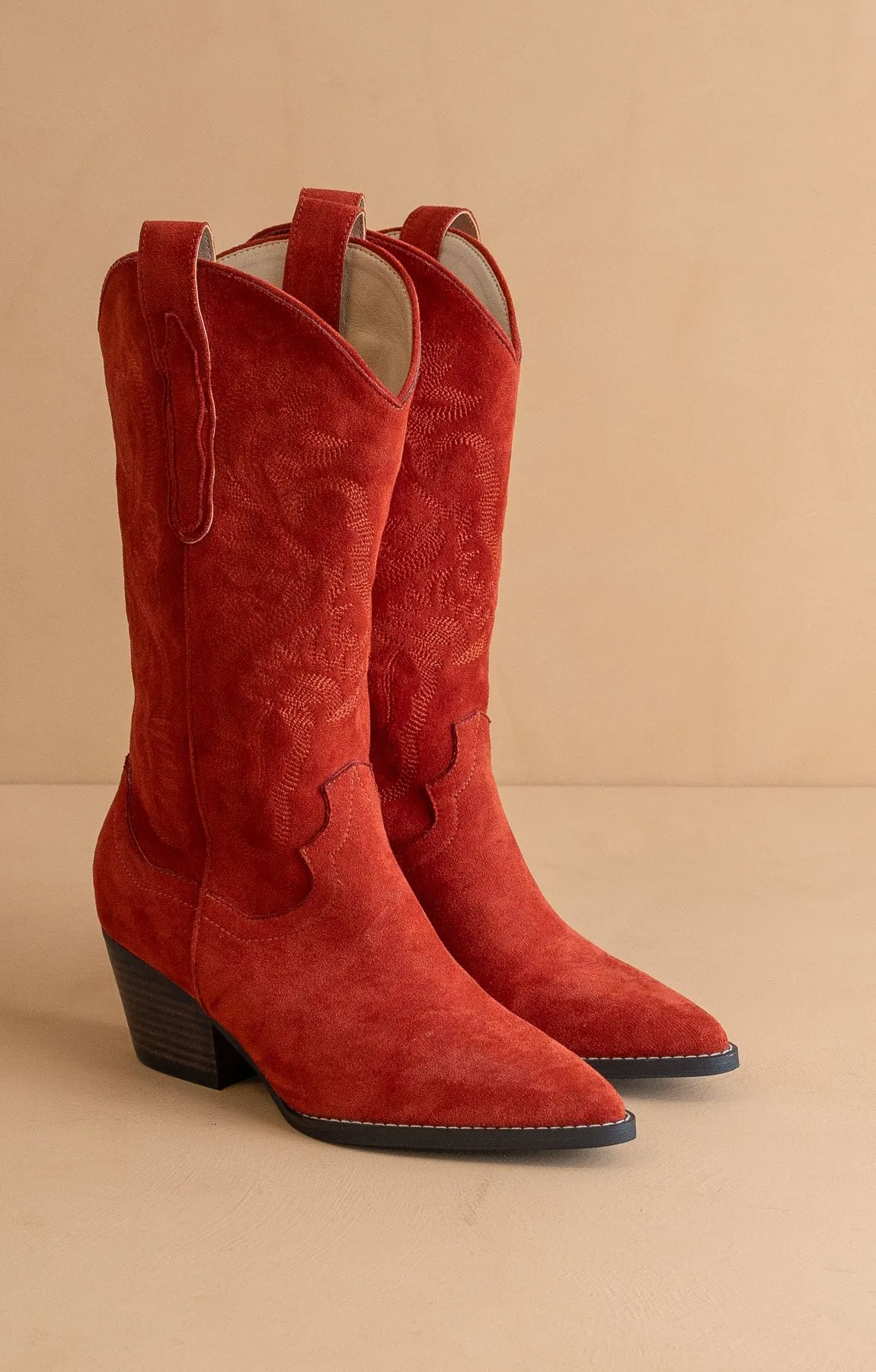 Amaya Cowgirl Boot, Red sold by Madison Boutique