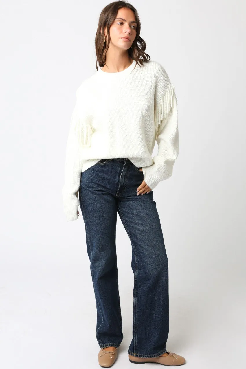Ashe Fringed Sweater, Cream sold by Madison Boutique product image thumbnail 5