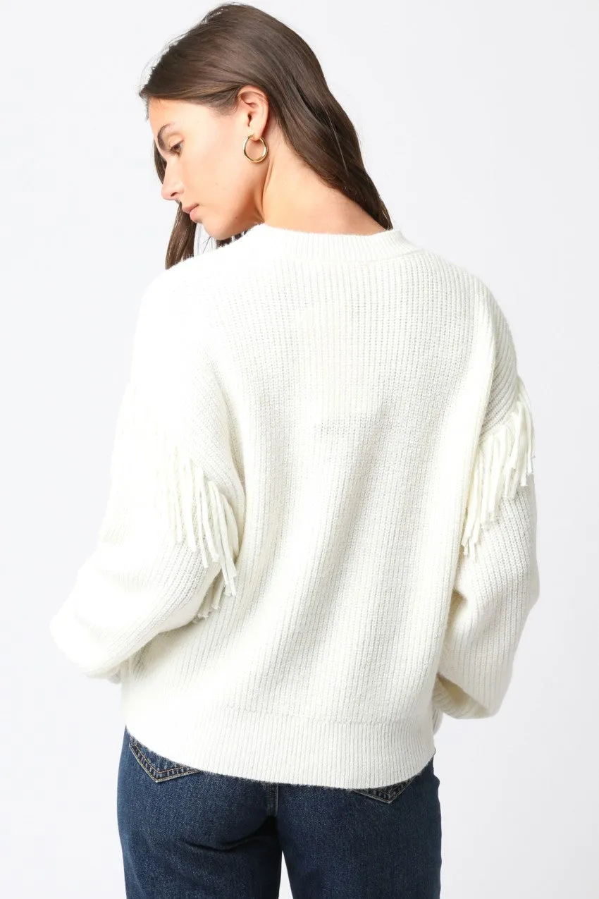 Ashe Fringed Sweater, Cream sold by Madison Boutique product image thumbnail 4
