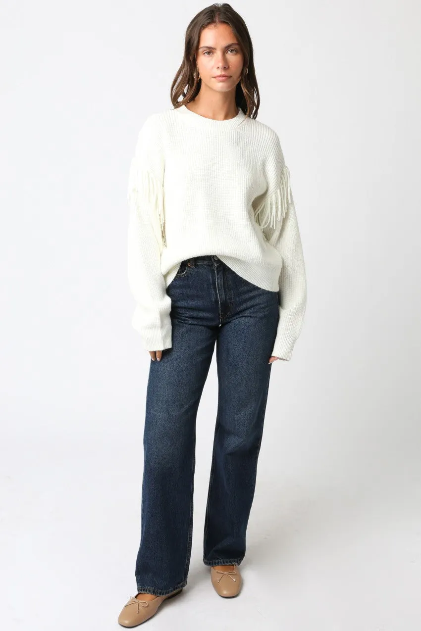 Ashe Fringed Sweater, Cream sold by Madison Boutique product image thumbnail 3
