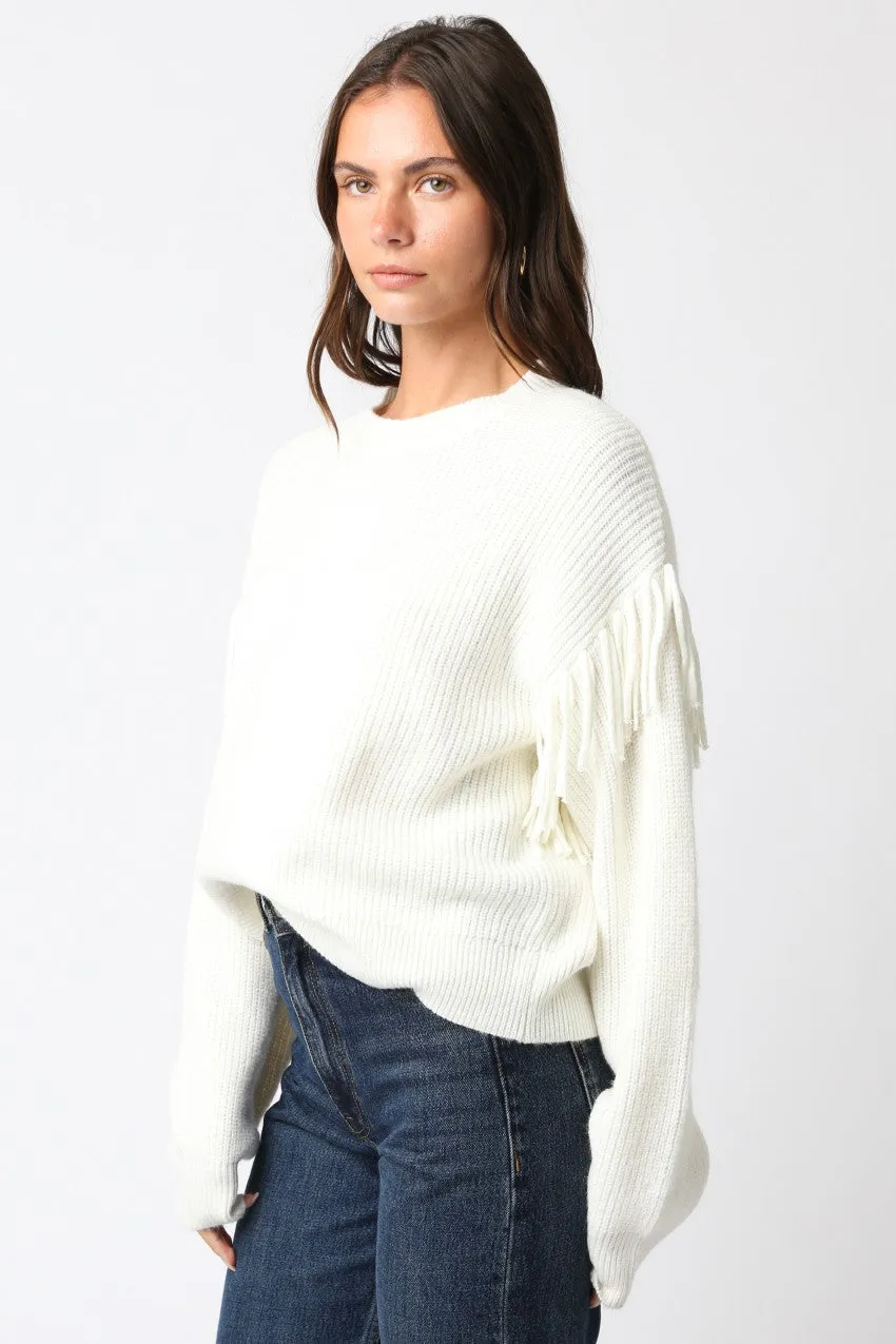 Ashe Fringed Sweater, Cream sold by Madison Boutique product image thumbnail 2