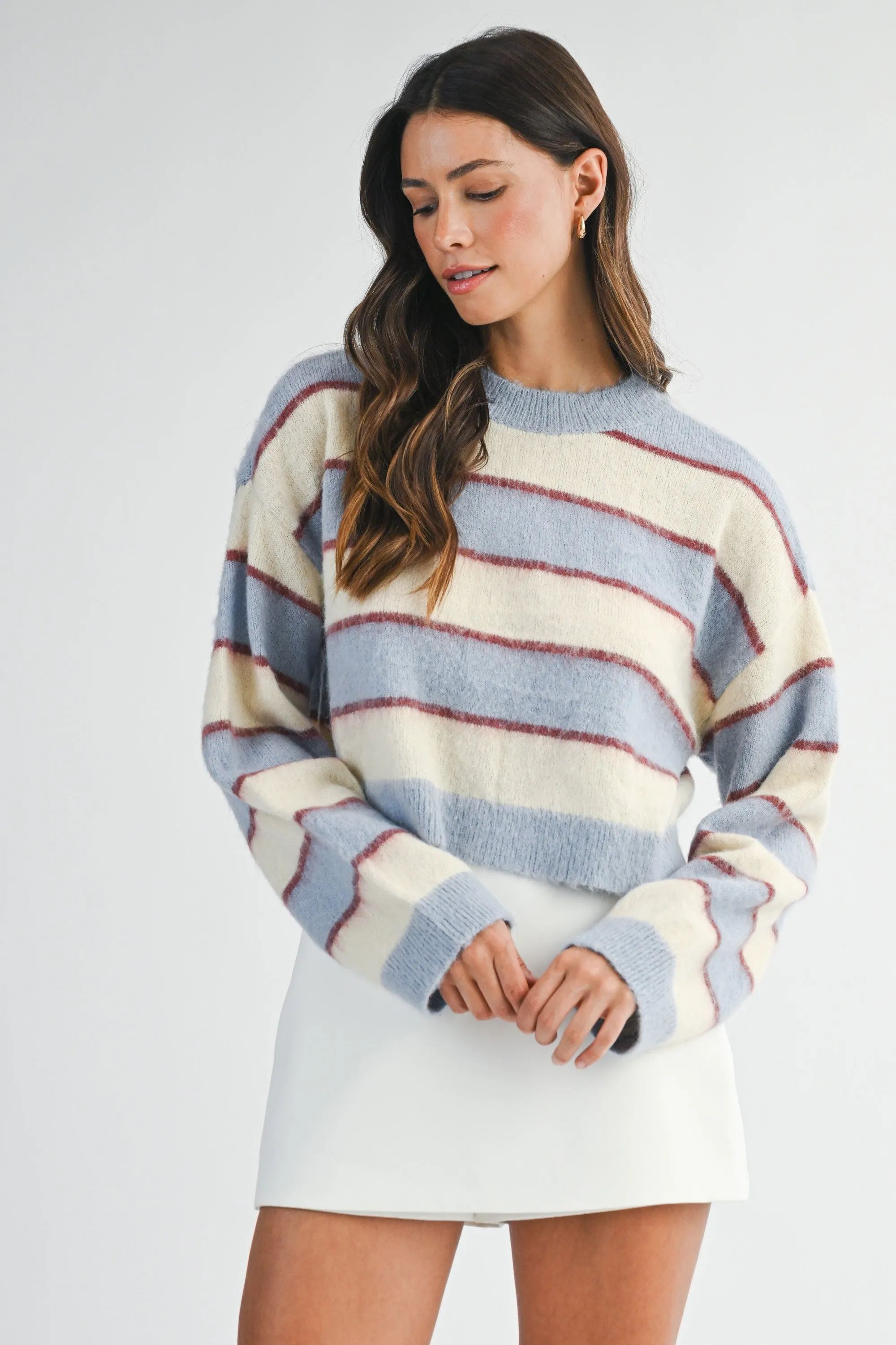 Andie Striped Crop Sweater sold by Madison Boutique product image thumbnail 4