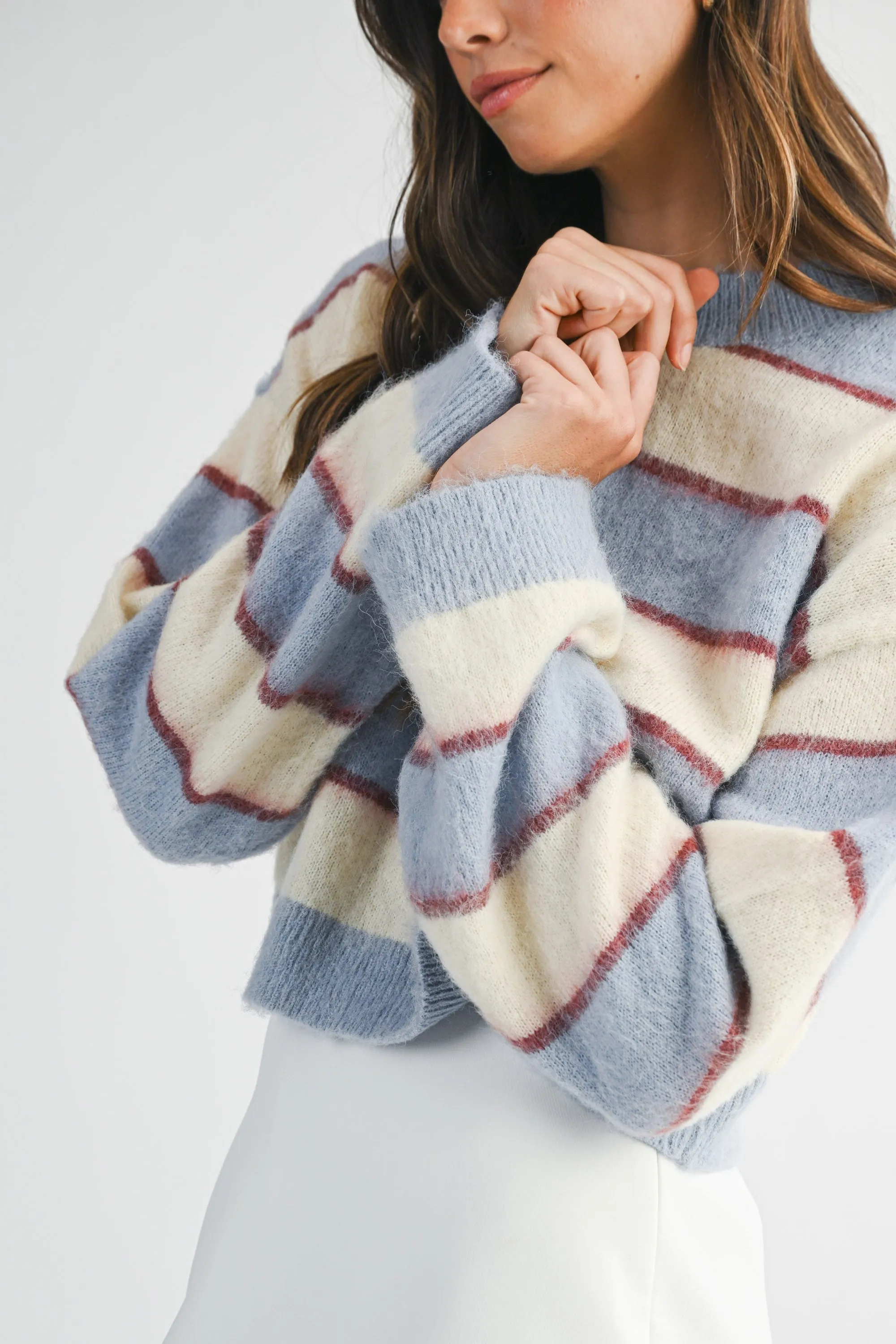 Andie Striped Crop Sweater sold by Madison Boutique product image thumbnail 3