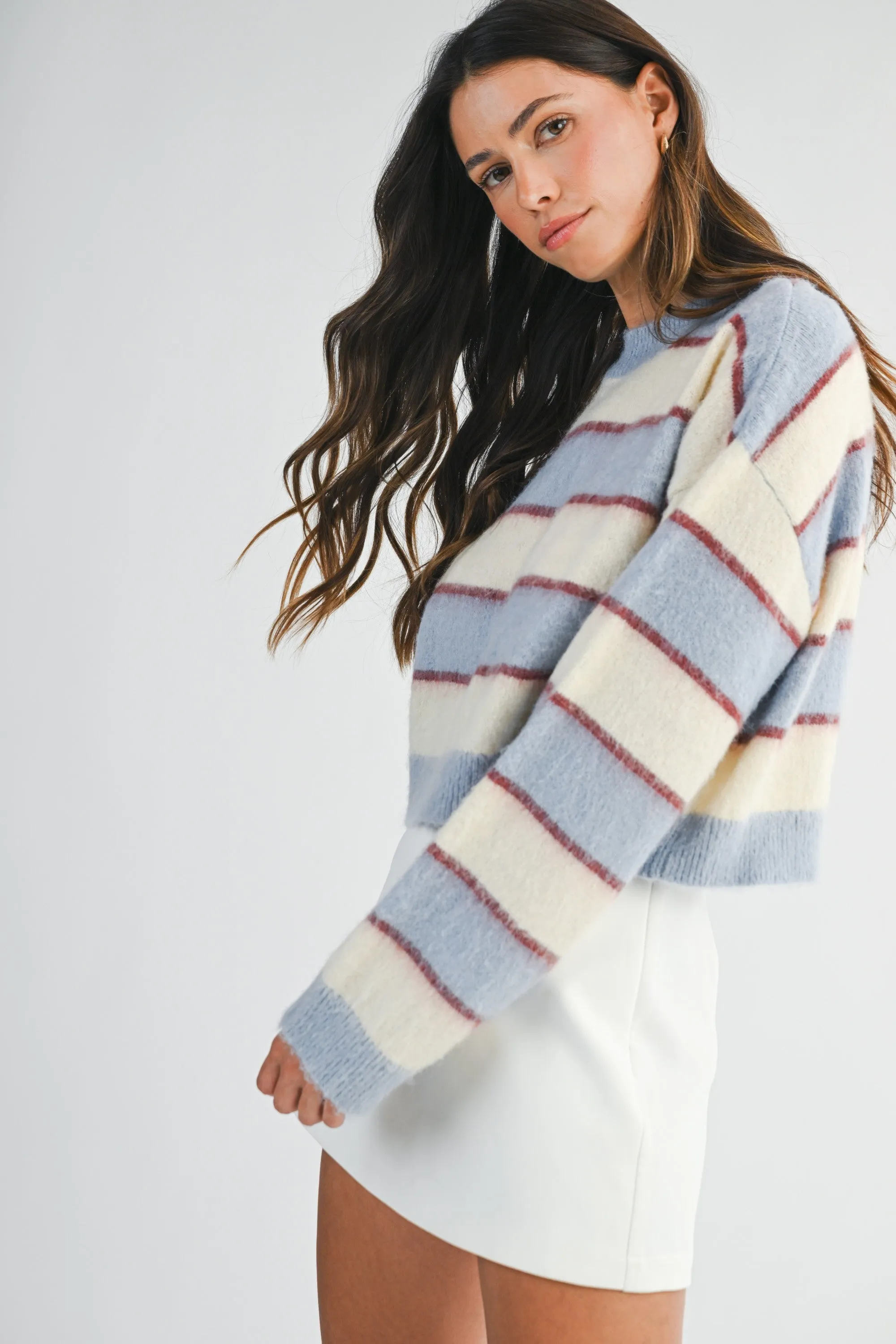 Andie Striped Crop Sweater sold by Madison Boutique product image thumbnail 2