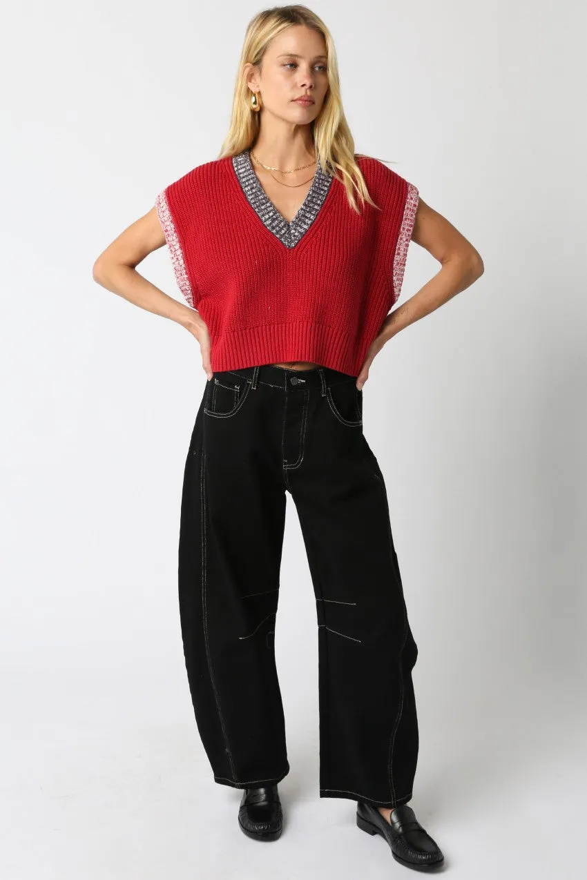 Hadley Contrasting Sweater Vest sold by Madison Boutique product image thumbnail 3