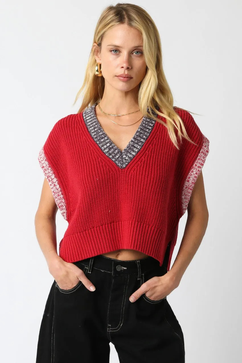 Hadley Contrasting Sweater Vest sold by Madison Boutique