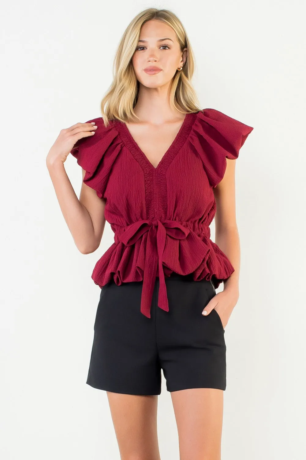 Eva Puff Sleeve Top sold by Madison Boutique