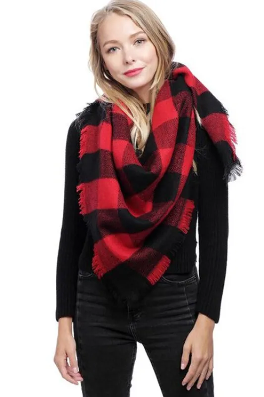 Bold Plaid Blanket Scarf sold by Madison Boutique