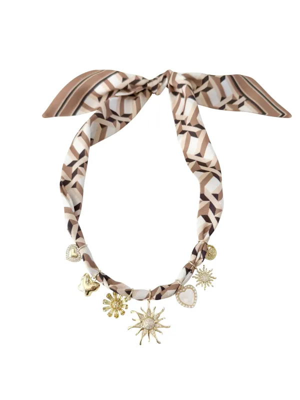 Blythe Multi Charm Scarf Necklace made by Madison Boutique