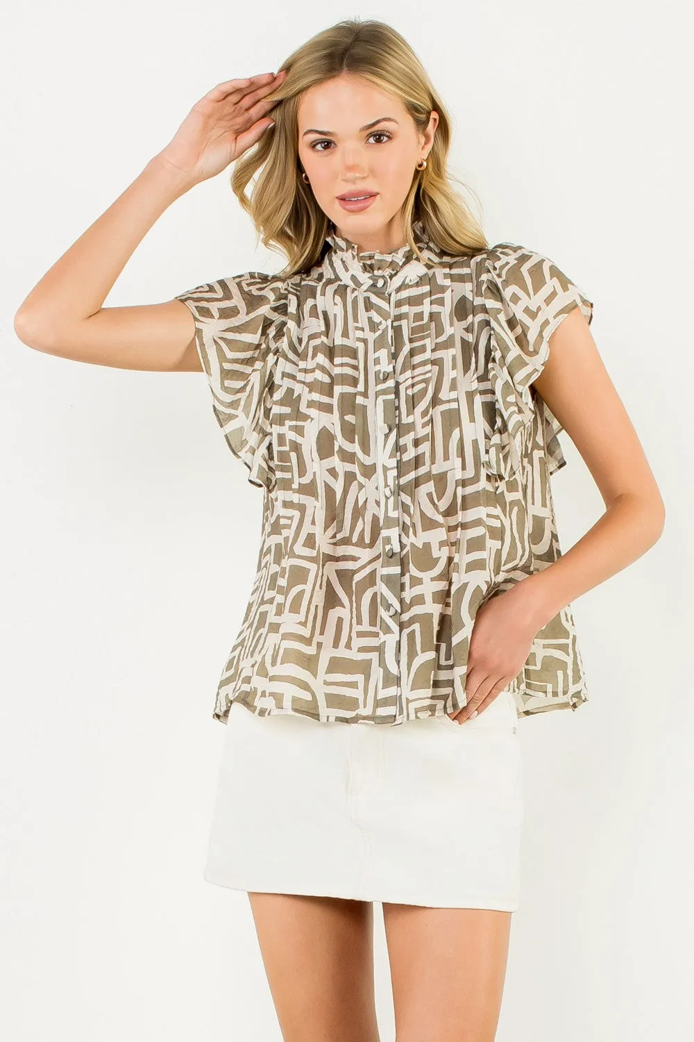 Nesha Geometric Print Blouse sold by Madison Boutique product image thumbnail 2