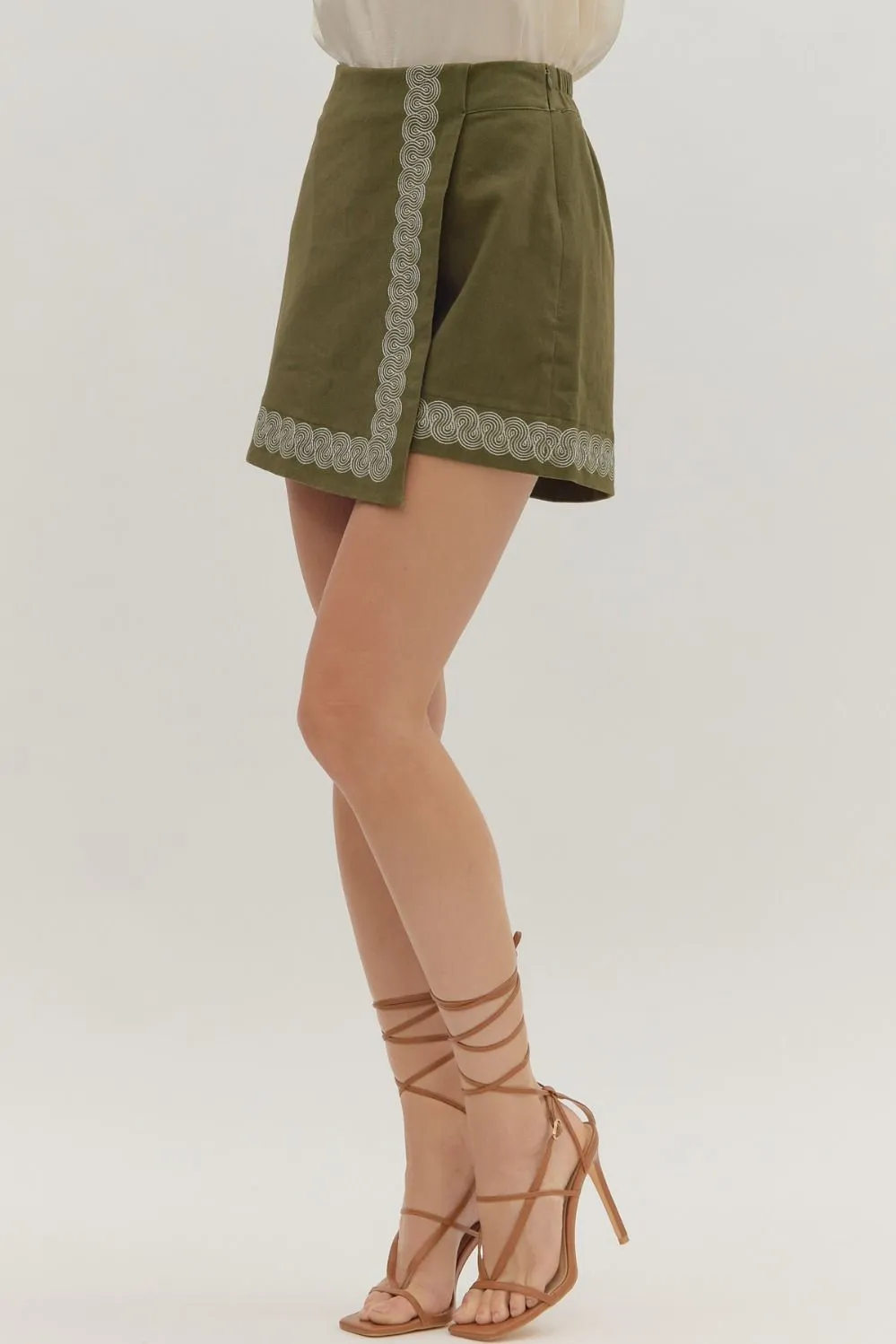 Sunica Embroidered Wrap Skort sold by Madison Boutique product image thumbnail 3