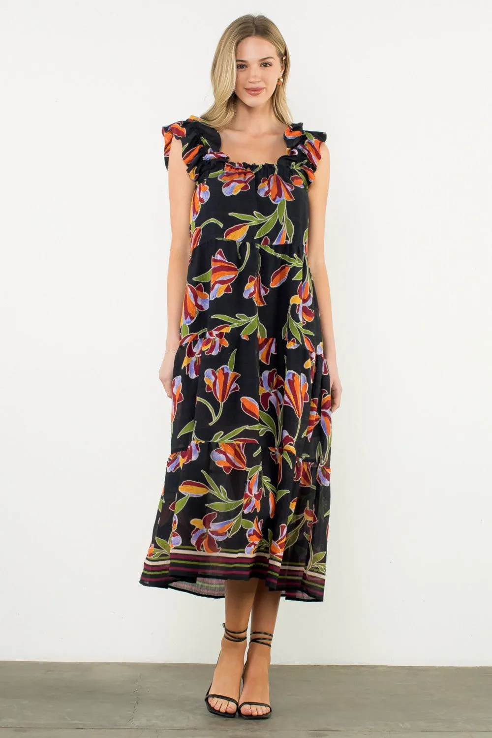 Filomena Floral Midi Dress sold by Madison Boutique