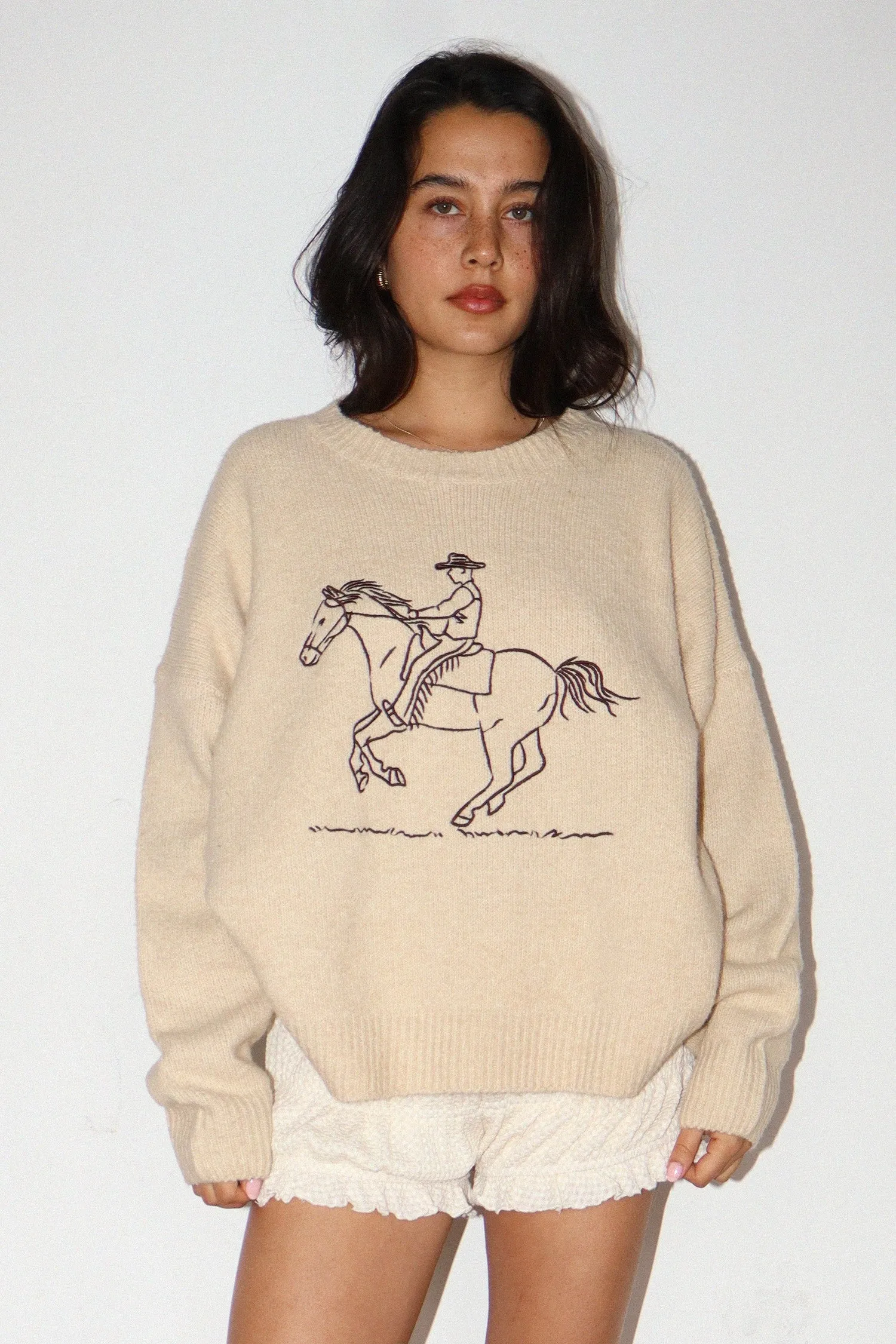 Cowboy Embroidered Sweater sold by Madison Boutique