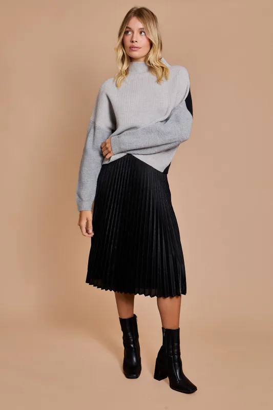 Portland Colorblock Sweater, Grey Mix made by Gilli