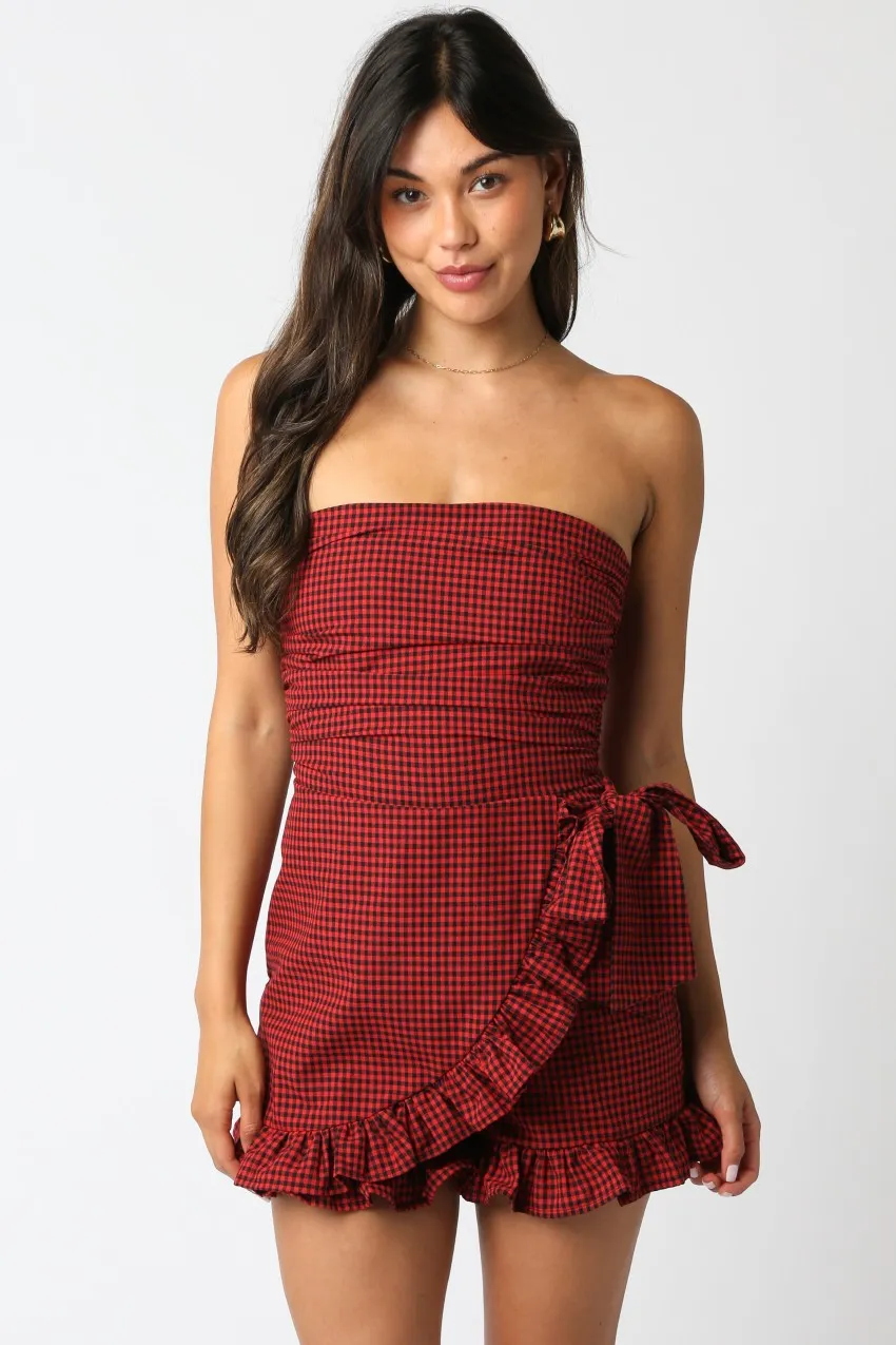 Regina Wrap Front Romper sold by Madison Boutique