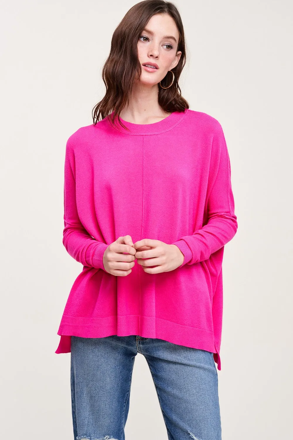 Liana Dolman Sleeve Sweater, Hot Pink sold by Madison Boutique product image thumbnail 4