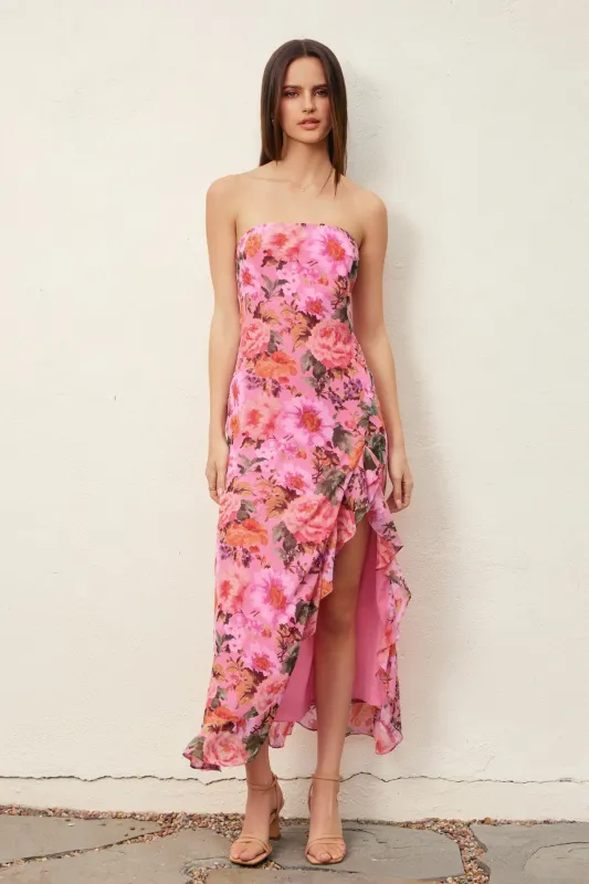 Bellucci Floral Strapless Maxi Dress sold by Madison Boutique