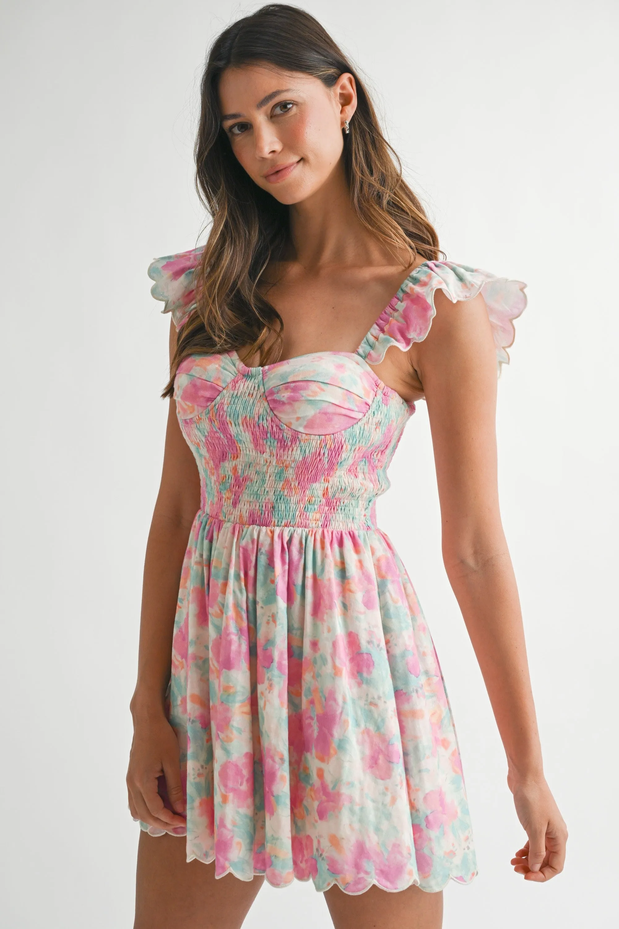 Alanis Watercolor Bustier Dress, Pink sold by Madison Boutique product image thumbnail 2