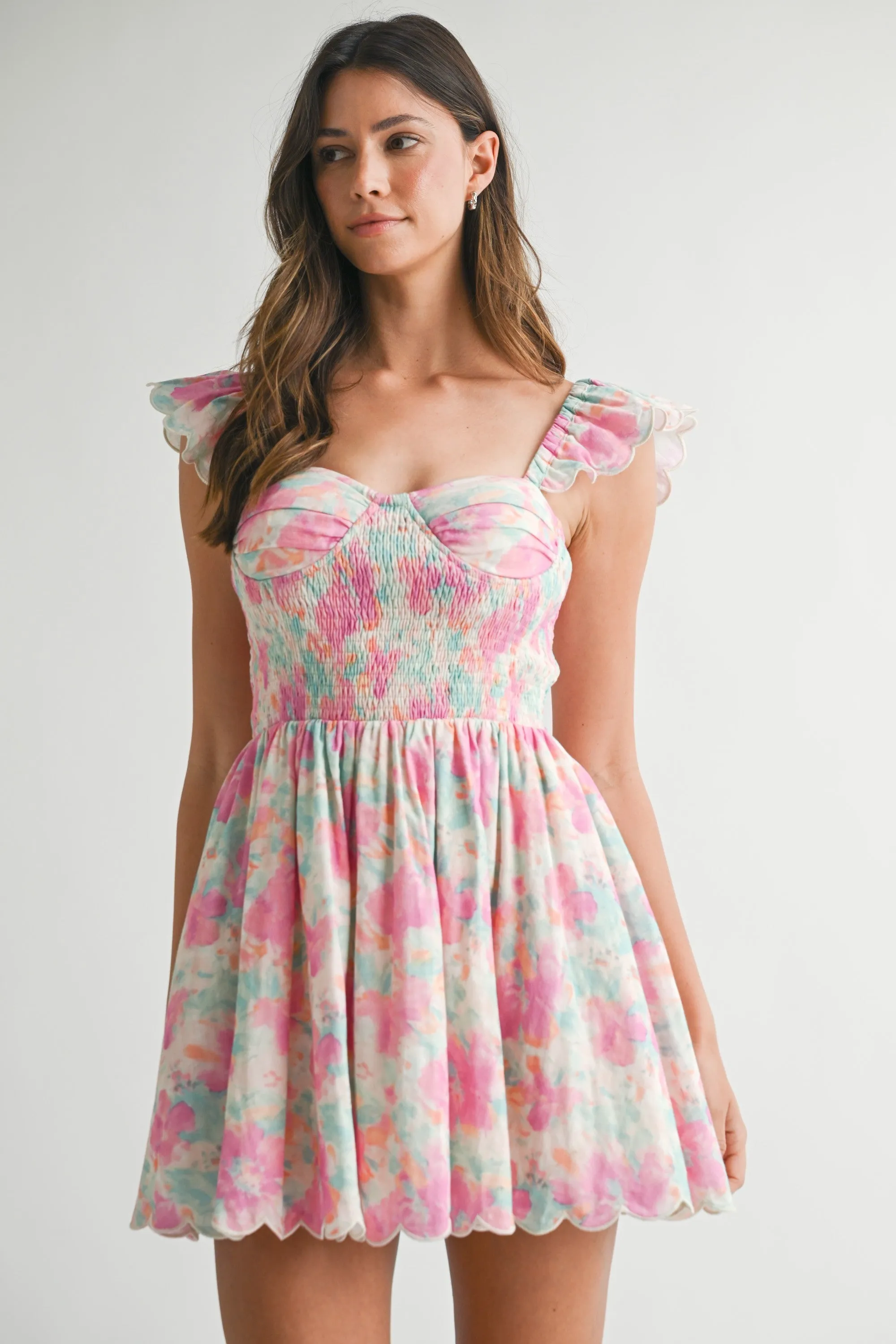 Alanis Watercolor Bustier Dress, Pink sold by Madison Boutique product image thumbnail 3