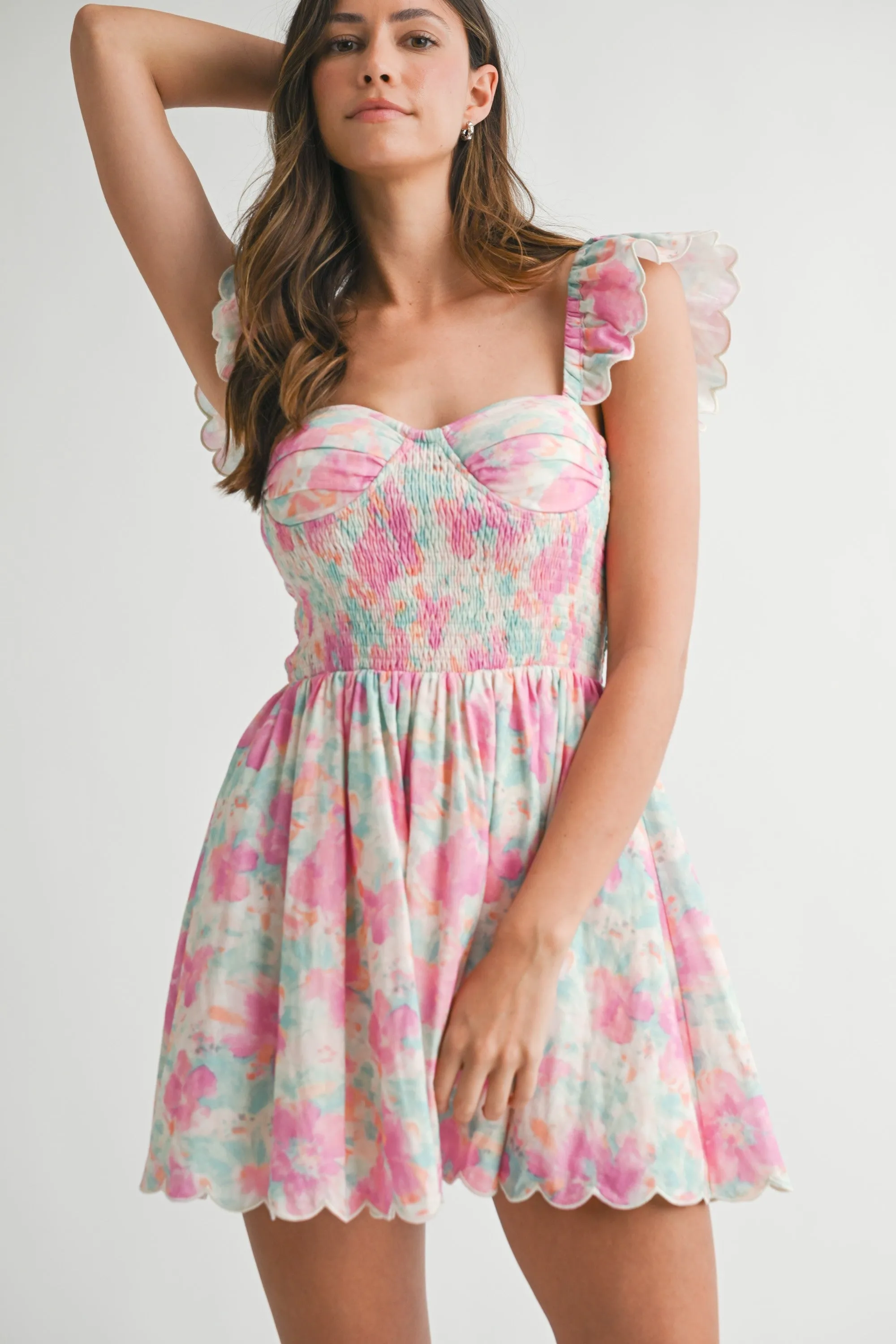 Alanis Watercolor Bustier Dress, Pink sold by Madison Boutique product image thumbnail 4