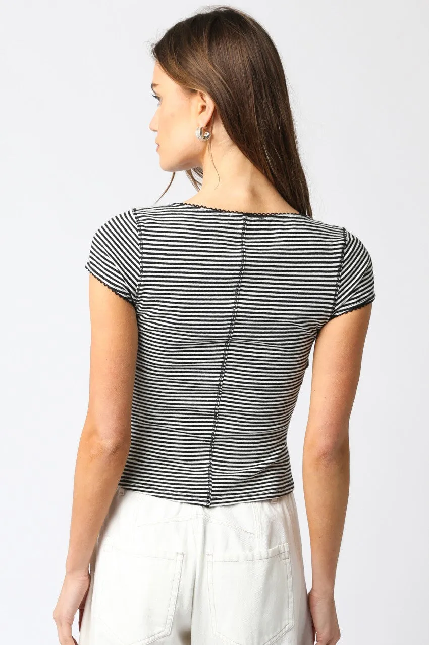 Luke Striped Button Tee sold by Madison Boutique product image thumbnail 5