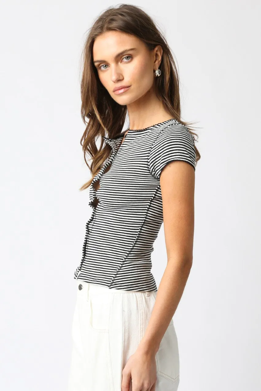 Luke Striped Button Tee sold by Madison Boutique product image thumbnail 2