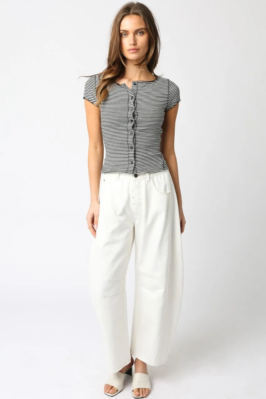 Luke Striped Button Tee sold by Madison Boutique product image thumbnail 3