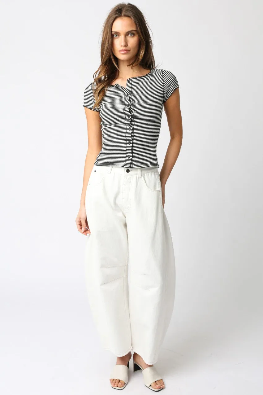 Luke Striped Button Tee sold by Madison Boutique product image thumbnail 4