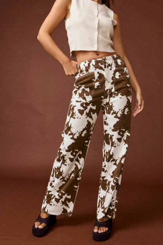 Lewis Cow Print Pants sold by Madison Boutique
