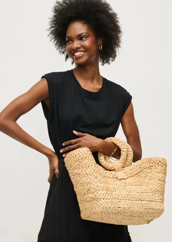 Edith Straw Tote, Natural sold by Madison Boutique