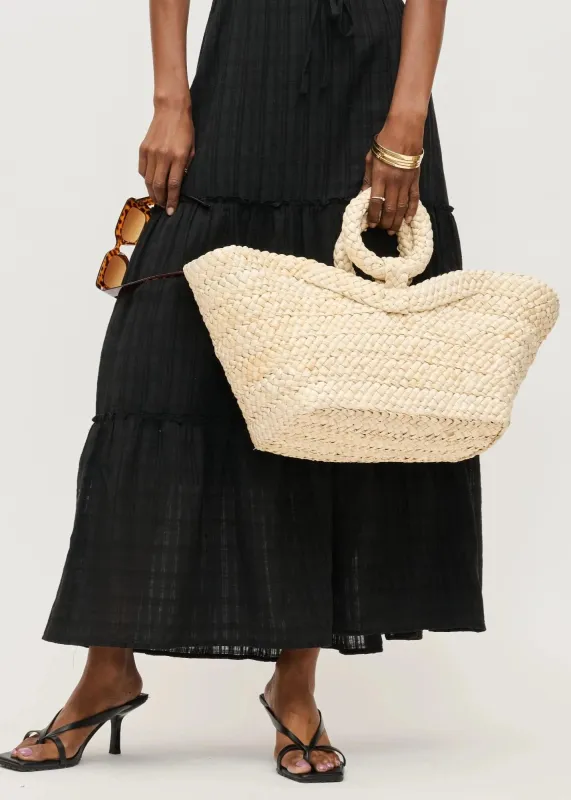 Edith Straw Tote, Ivory made by Madison Boutique