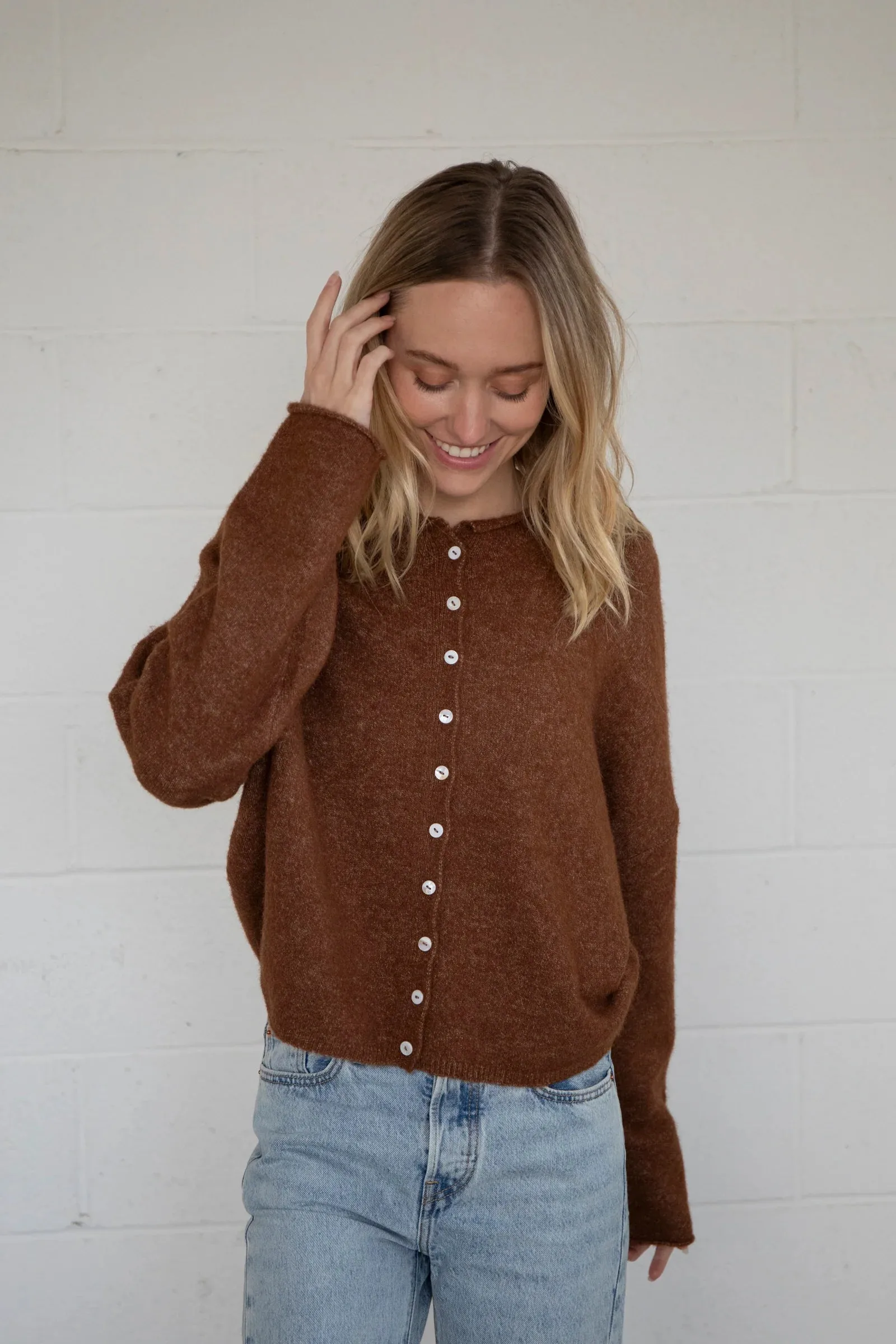 Central Park Cardigan, Brown sold by Madison Boutique