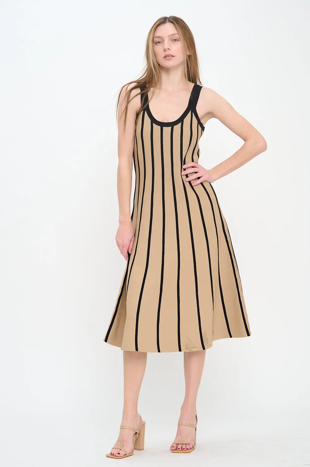 Rib Stripe Midi Dress sold by Madison Boutique product image thumbnail 2