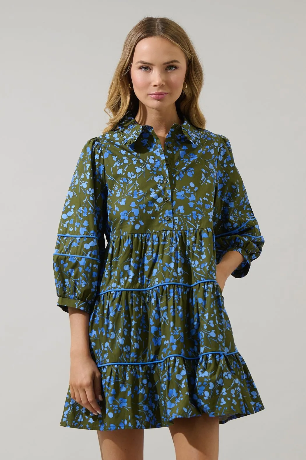 Solvay Floral Tiered Dress sold by Madison Boutique