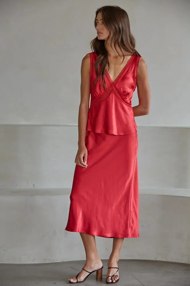 Marie Satin Midi Skirt sold by Madison Boutique product image thumbnail 4