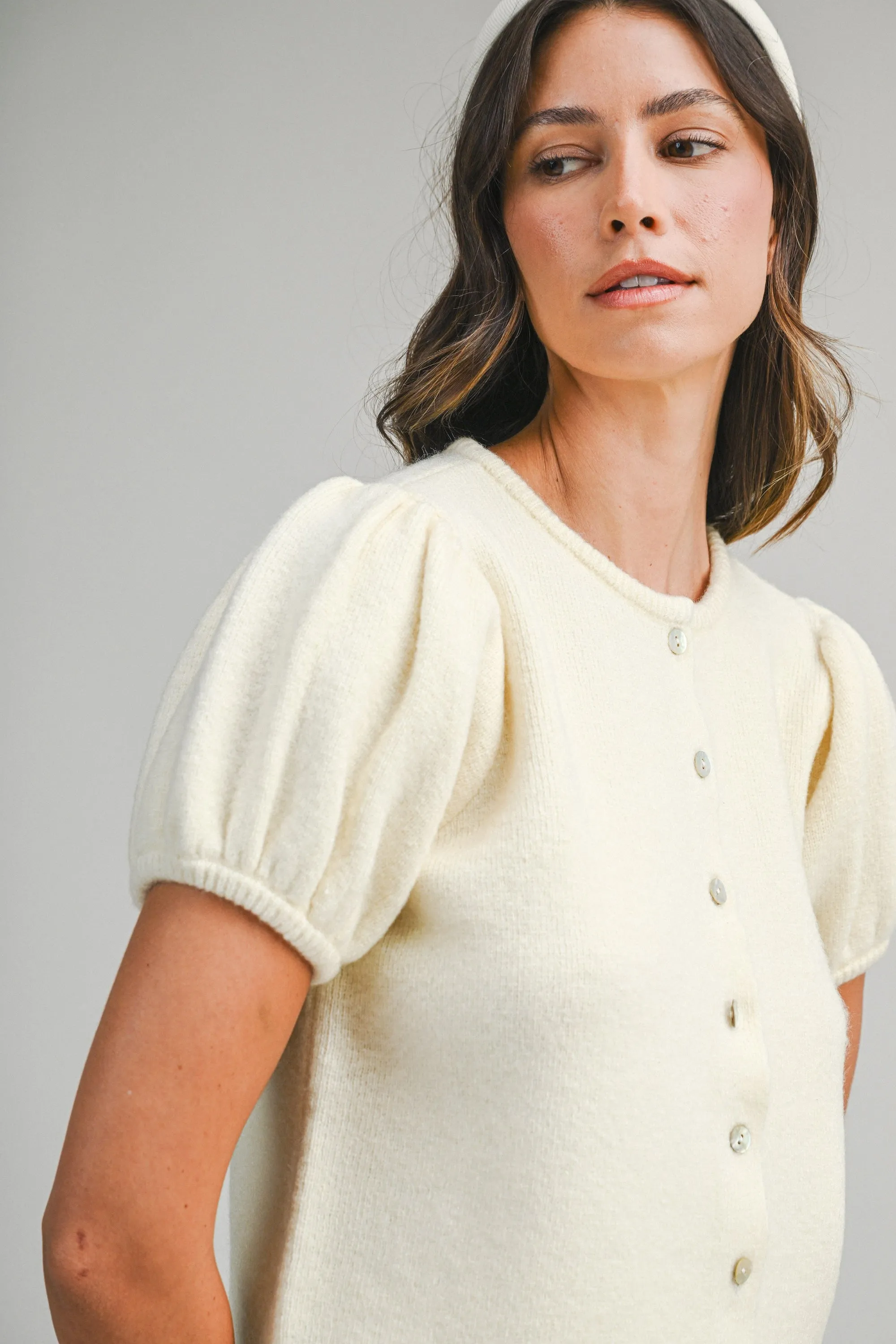 Charlotte Puff Sleeve Sweater, Butter sold by Madison Boutique product image thumbnail 3