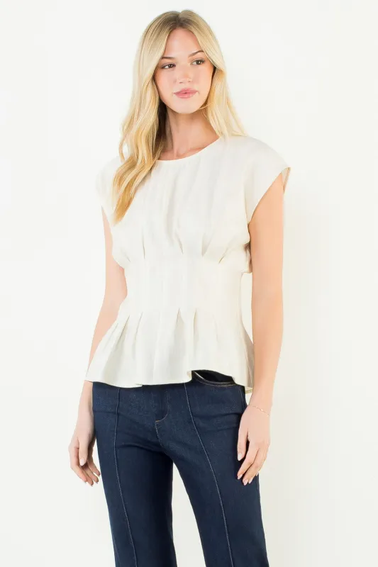 Beverly Pintuck Top sold by Madison Boutique