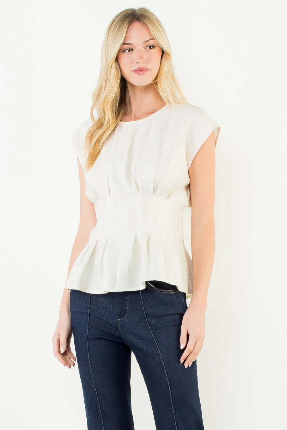 Beverly Pintuck Top sold by Madison Boutique