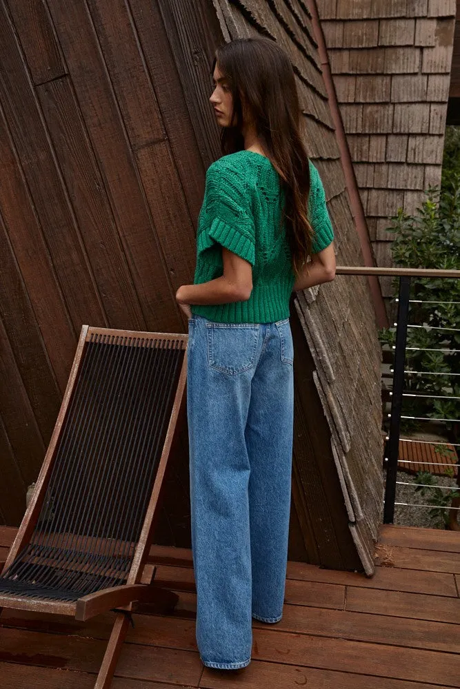 Cali Crochet Sweater, Green sold by Madison Boutique product image thumbnail 3