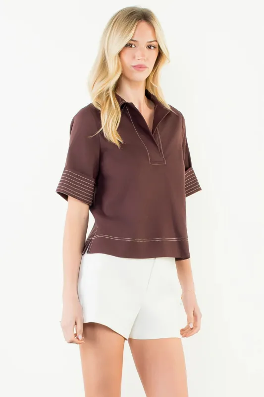 Helena Stitch Detail Top sold by Madison Boutique