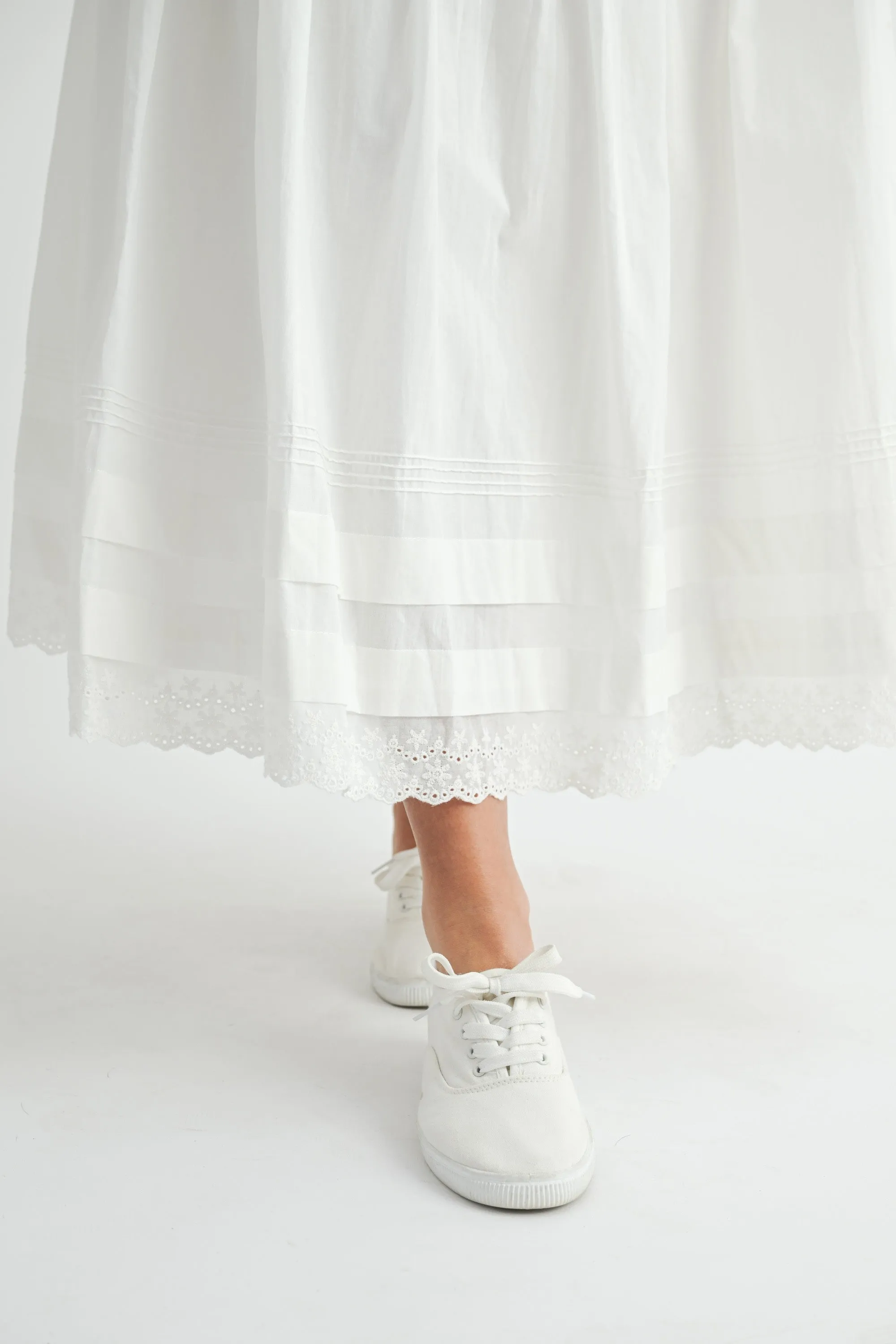 Dune Eyelet Midi Skirt, White sold by Madison Boutique product image thumbnail 5