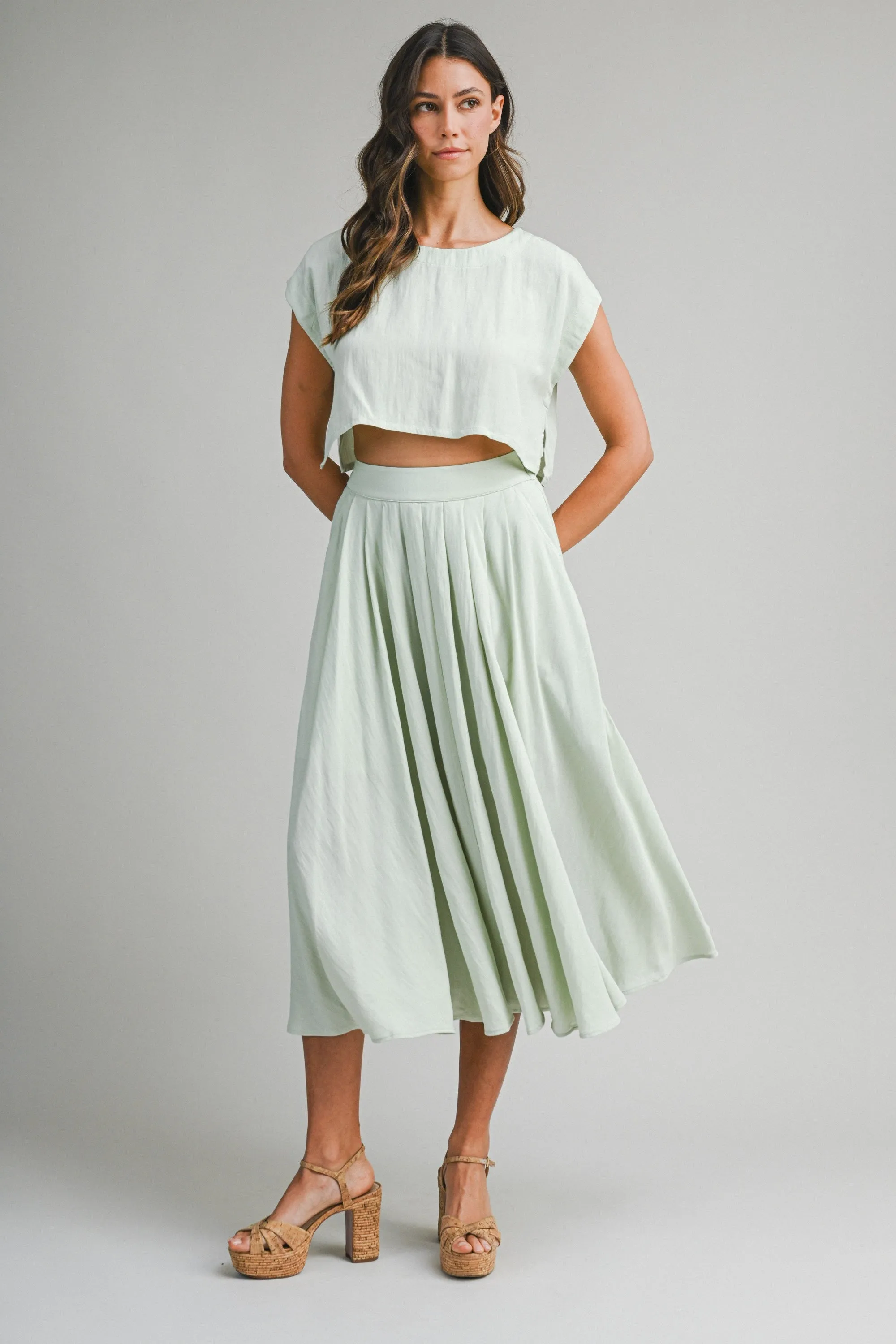 Hampstead Midi Skirt Set, Sage sold by Madison Boutique product image thumbnail 4