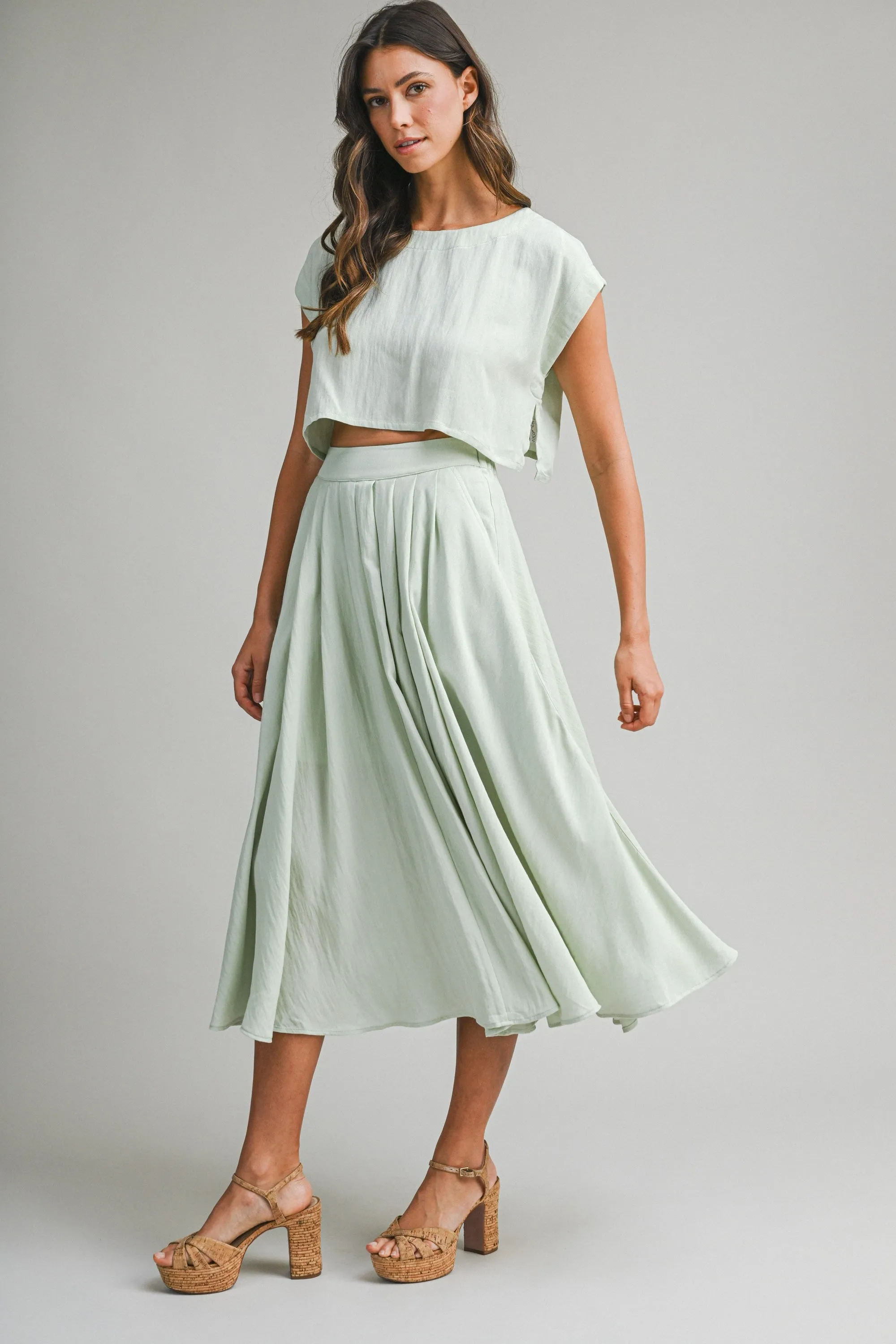 Hampstead Midi Skirt Set, Sage sold by Madison Boutique product image thumbnail 5