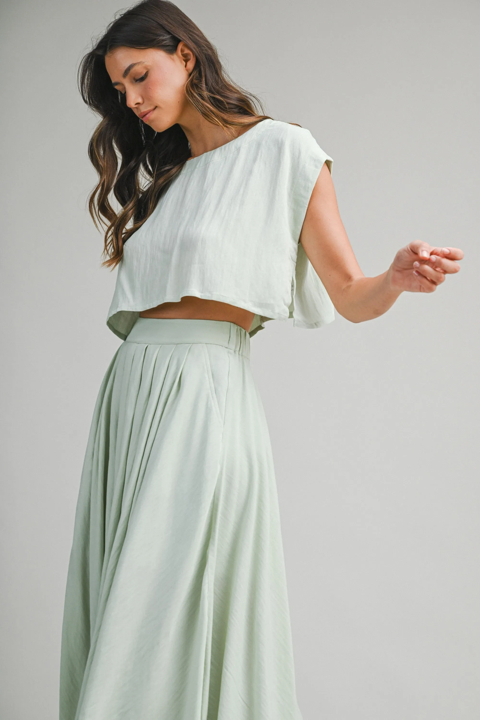 Hampstead Midi Skirt Set, Sage sold by Madison Boutique product image thumbnail 2