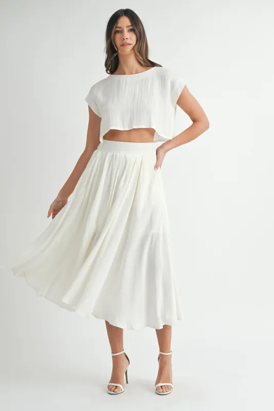 Hampstead Midi Skirt Set, Cream made by Madison Boutique