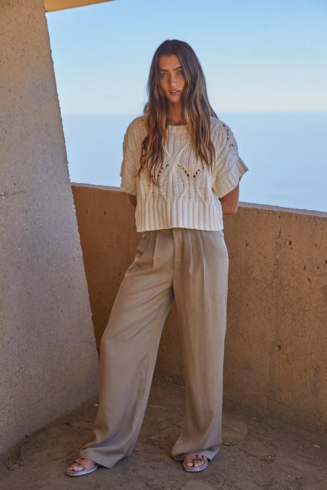 Cali Crochet Sweater, Cream sold by Madison Boutique product image thumbnail 3